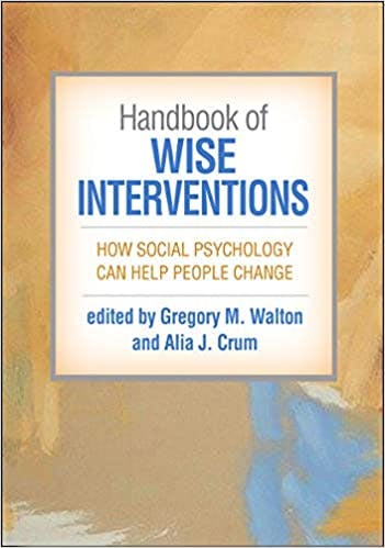 Book cover of "Handbook of Wise Interventions"