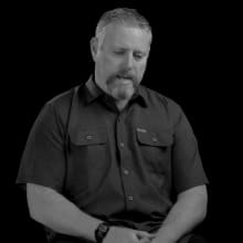 BW image of a first responder