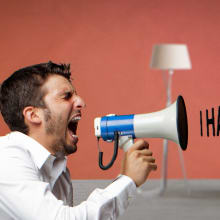 man with megaphone