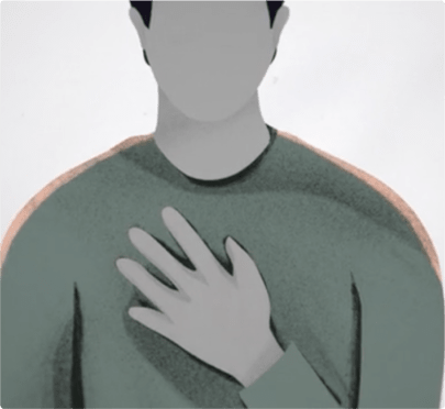 Illustration of someone with their hand on their heart