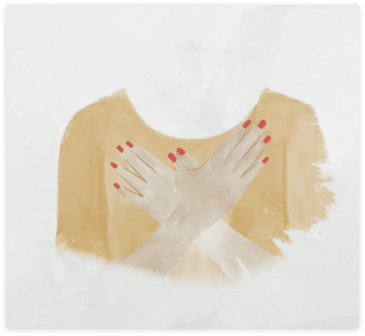 Illustration of hands over heart