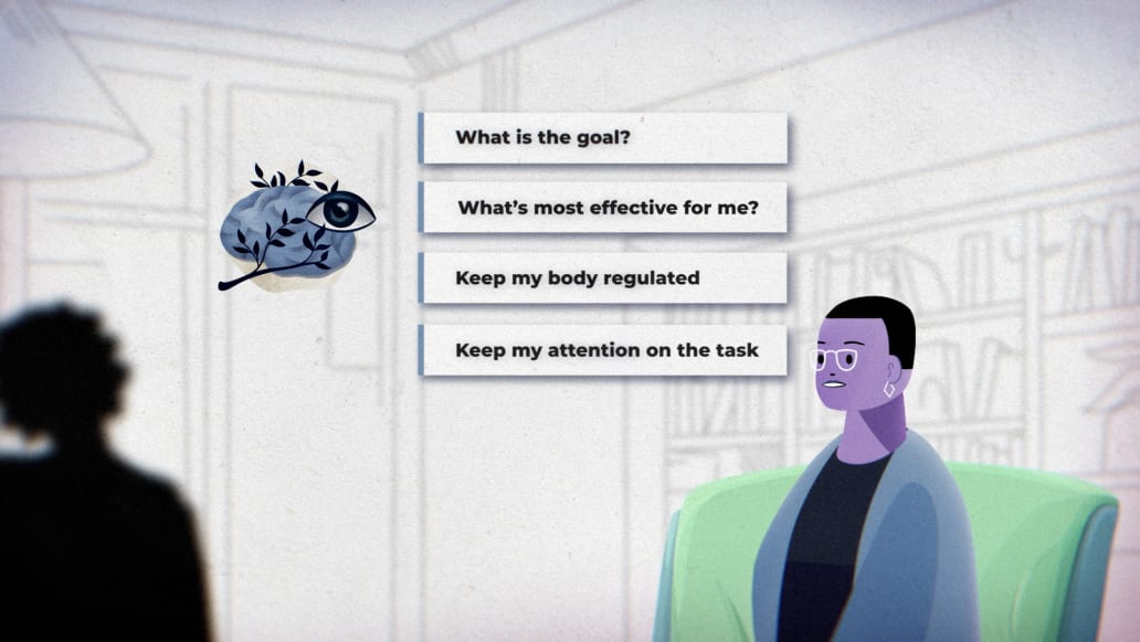 illustration of Annie McCall in session