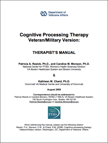 Cognitive Processing Therapy Veteran/Military Version: Therapist's Manual Book cover of "Cognitive Processing Therapy Veteran/Military Version: Therapist's Manual"