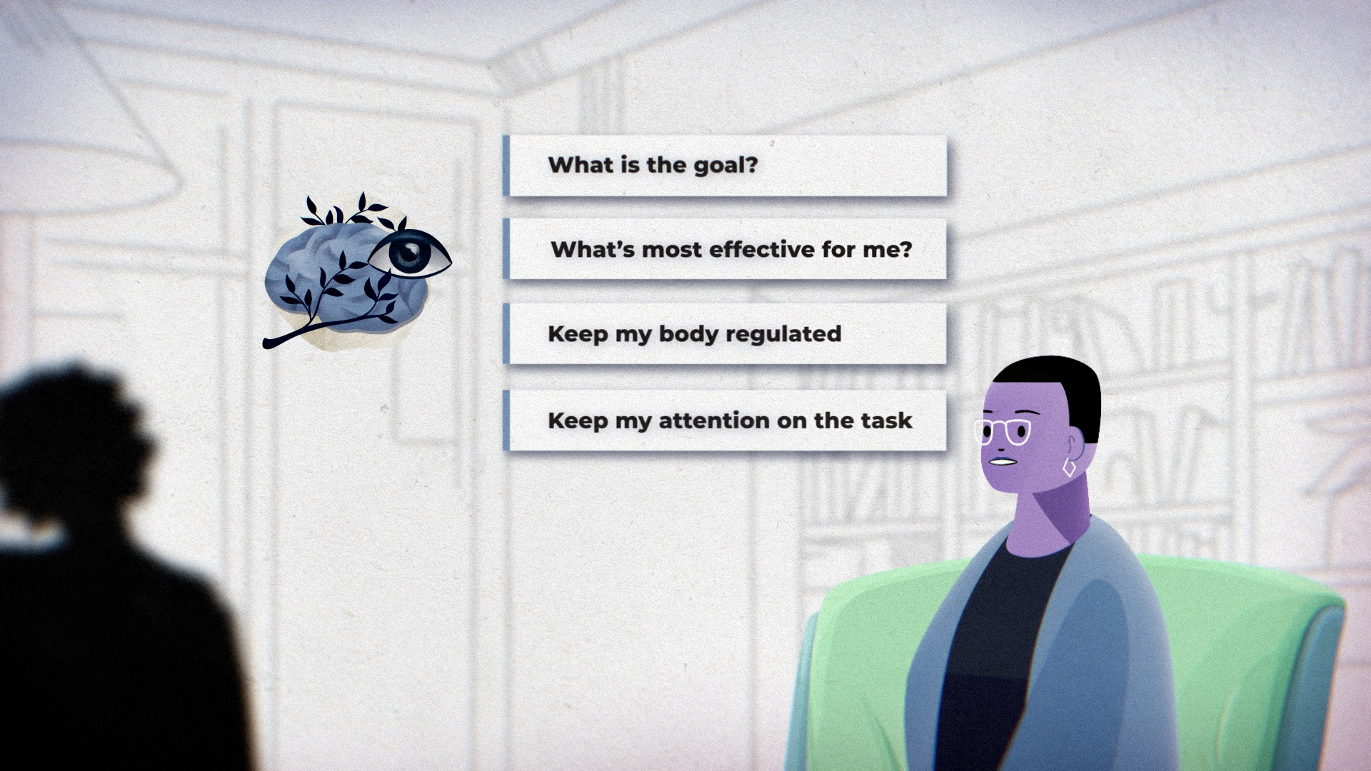 illustration of Annie McCall in session