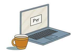 laptop and coffee illustration