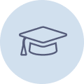 Graduation cap icon.