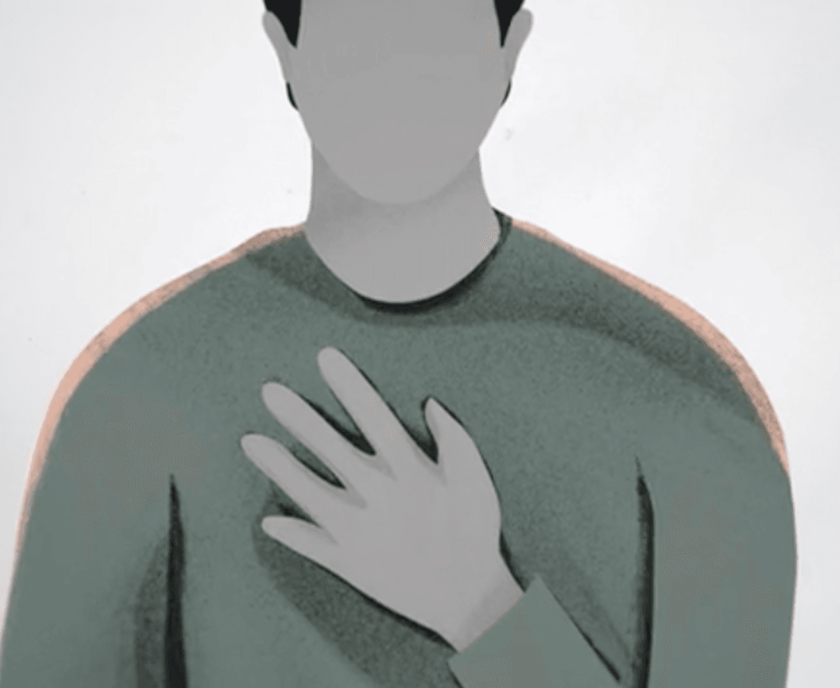 illustration - hand on heart