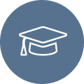 Graduation cap icon.