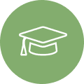 Graduation cap icon.